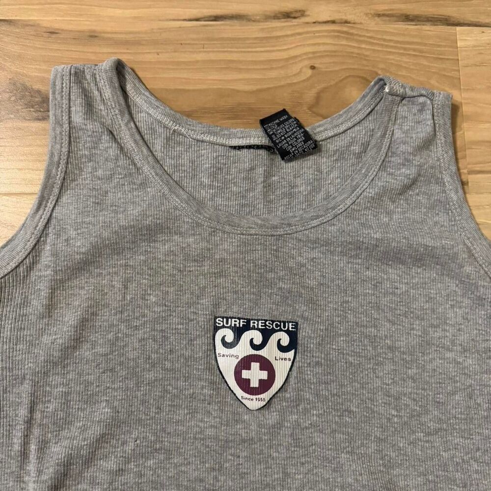 Vintage 00s Grey surf rescue tank top beach ocean summer Size women’s L